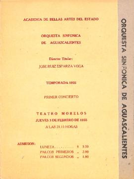 Programa del primer concierto de la Temporada 1955