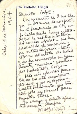 Carta de Rodolfo Usigli