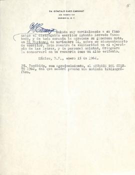 Carta de Dr. Gonzálo Baez Camargo