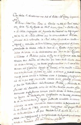 Real Orden del Virrey José de Iturrigaray por la que se solicita que sólo los miltares vivos o re...