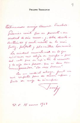 Carta de Felipe Teixidor