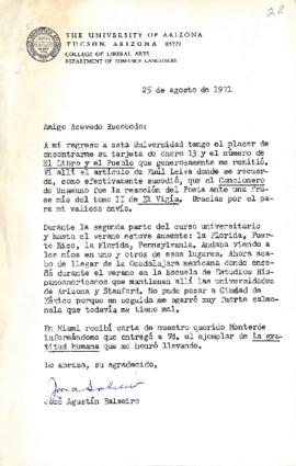 Carta de José Agustín Balseiro