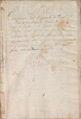 Escriptura del Capital de 500 ps. qe. A favor de este convento dexó el Ldo. don Diego de  Parga, ...