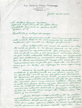 Carta de Octavio Pérez Pazuengo