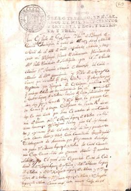 Compraventa de una caballería de tierra entre Andrés López de Nava y su hermano legítimo Miguel L...
