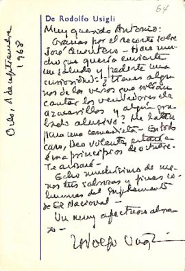 Carta de Rodolfo Usigli
