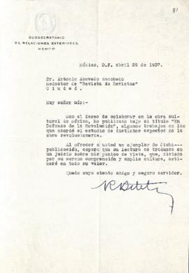 Carta a Antonio Acevedo Escobedo