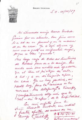 Carta de Felipe Teixidor