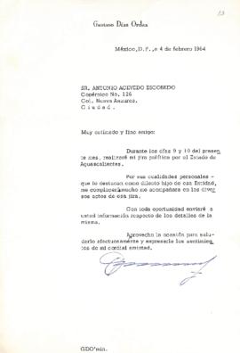 Carta de Gustavo Díaz Ordaz