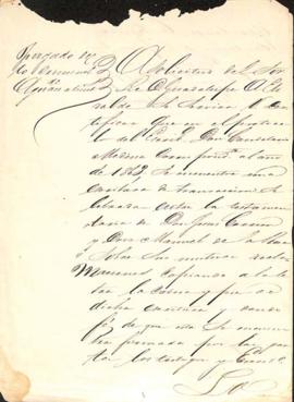 Comunicación dirigida al Escribano Archivero de Aguascalientes