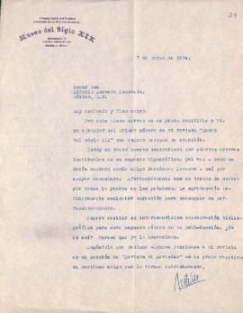 Carta de Francisco Antúnez