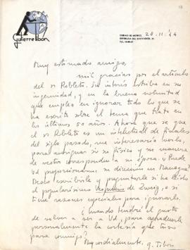 Carta de Gutierrez Tibón