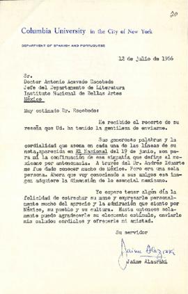 Carta de Jaime Alazaraki