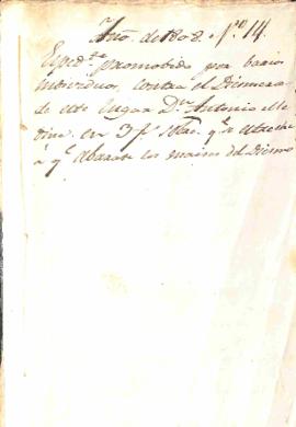 Expediente girado por varios vecinos contra el Diesmo de la Villa de Aguascalientes.