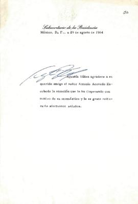 Carta de Agustín Yáñez