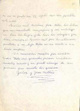 Carta de Julia y Juan Antonio