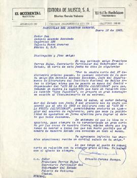 Carta de Ernesto Corona Ruesga