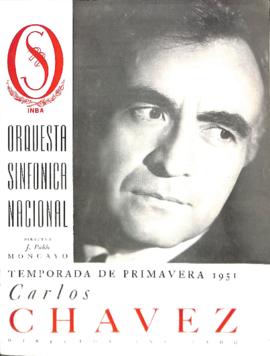 Programa de la Temporada de Primavera 1951 de la Orquesta Sinfónica Nacional