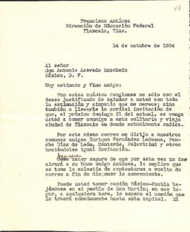 Carta de Francisco Antúnez