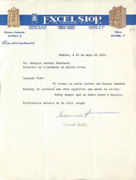 Carta de Manuel Horta