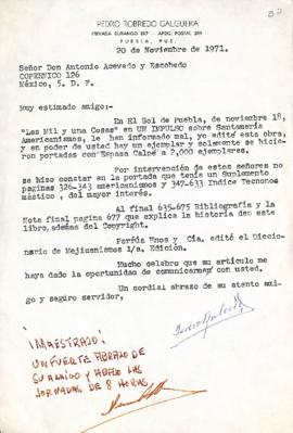 Carta de Pedro Robredo Galguera