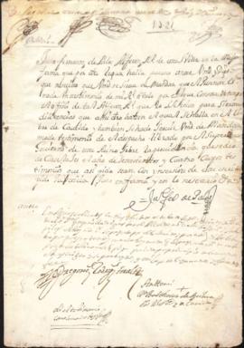 Juan Fernández de Palos, Alférez Real de la Villa, pide ratificación del despacho depositado en e...
