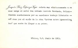 Tarjeta de Joaquín Ruiz Esparza Vega