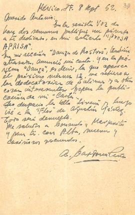 Carta de Alfredo Cardona Peña