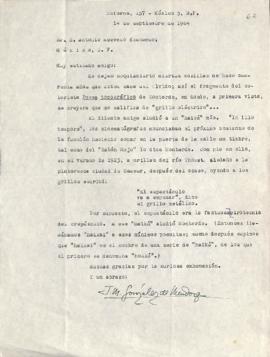 Carta de J. M. González de Mendoza