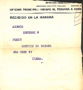 Formato de telégrafo incompleto