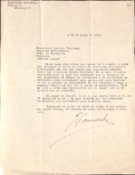Carta de Francisco Gamoneda