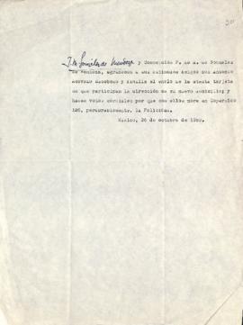 Carta de J. M. González de Mendoza