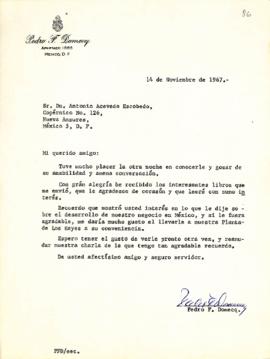 Carta de Pedro Domecq