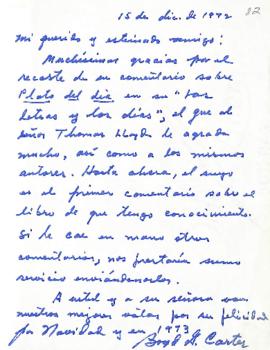 Carta de Boyd G. Carter