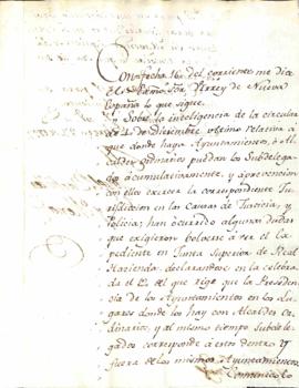 Disposiciones del Virrey Miguel José de Azanza sobre las jurisdicciones en lugares dónde existen ...