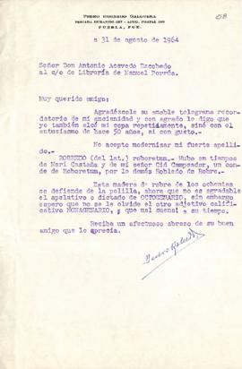 Carta de Pedro Robredo Galguera