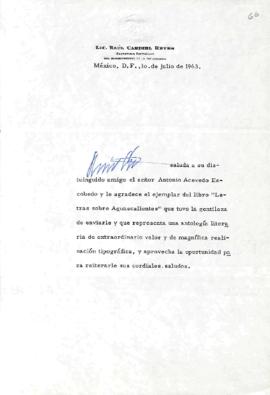 Carta de Raúl Cardiel Reyes