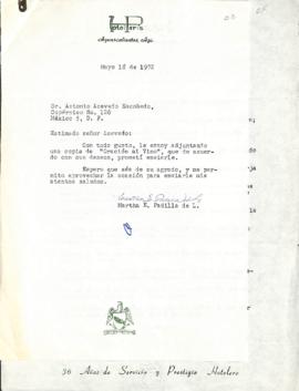 Carta de Martha E. Padilla de L.