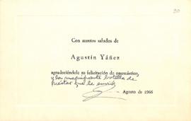 Carta de Agustín Yáñez