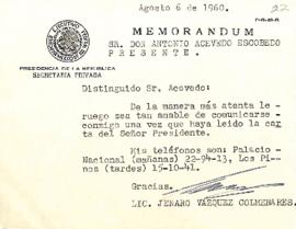 Memorándum de Jenaro Cázquez Colmenares