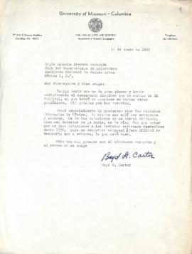 Carta de Boyd G. Carter