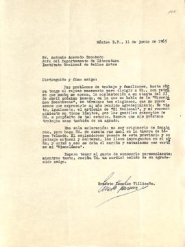 Carta de Ernesto Lemoine Villicaña