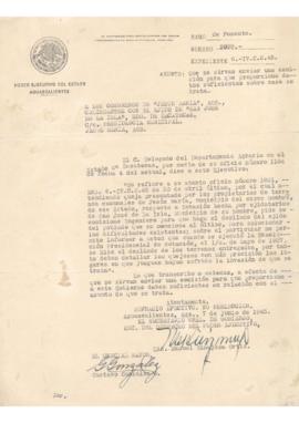 Relativo al asunto sobre la delimitación territorial entre Monte Grande de la Sierra, Jesús Maria...