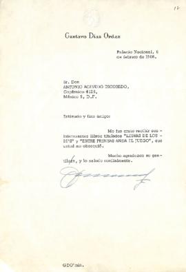 Carta de Gustavo Díaz Ordaz