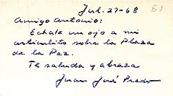 Recado de Juan José Prado S.