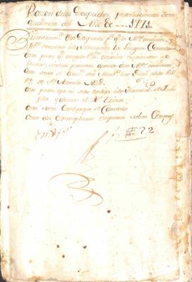 Cuaderno de Despachos del Año de 1771