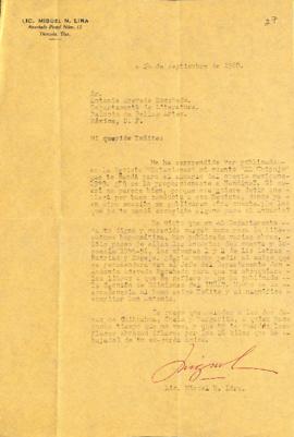 Carta de Miguel N. Lira