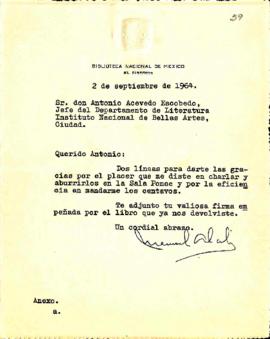 Carta del Dr. Manuel Alcalá