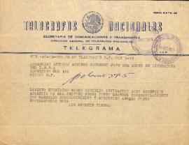 Telegrama de Agustín Pineda