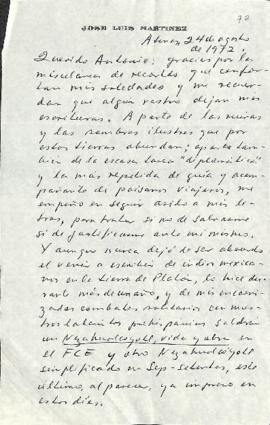 Carta de José Luis Martínez